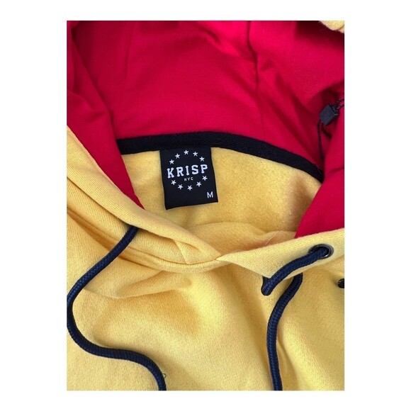 New Krisp NYC Hoodie Size M Jacket USA All Stars Club Men's  Yellow/Blue/Red - Picture 5 of 9